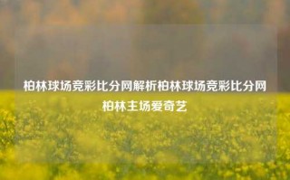 柏林球场竞彩比分网解析柏林球场竞彩比分网柏林主场爱奇艺