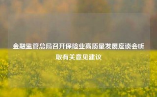 金融监管总局召开保险业高质量发展座谈会听取有关意见建议