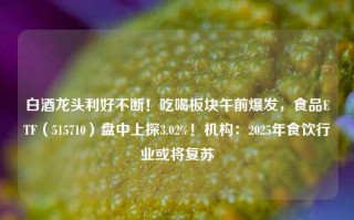 白酒龙头利好不断！吃喝板块午前爆发，食品ETF（515710）盘中上探3.02%！机构：2025年食饮行业或将复苏