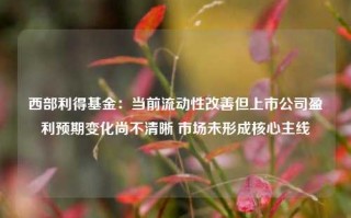 西部利得基金：当前流动性改善但上市公司盈利预期变化尚不清晰 市场未形成核心主线