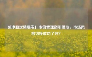 破净股逆势爆发！市值管理指引落地，市场风格切换成功了吗？