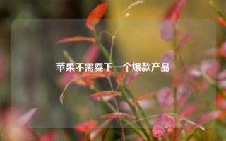 苹果不需要下一个爆款产品