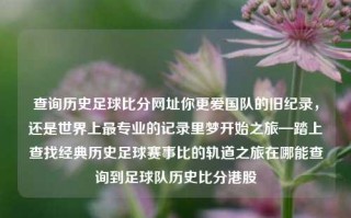 查询历史足球比分网址你更爱国队的旧纪录，还是世界上最专业的记录里梦开始之旅—踏上查找经典历史足球赛事比的轨道之旅在哪能查询到足球队历史比分港股