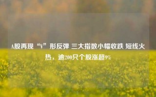 A股再现“V”形反弹 三大指数小幅收跌 短线火热，逾200只个股涨超9%