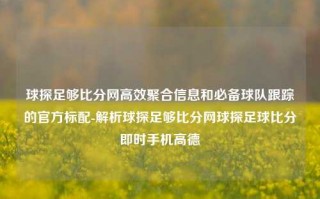 球探足够比分网高效聚合信息和必备球队跟踪的官方标配-解析球探足够比分网球探足球比分即时手机高德