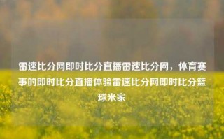 雷速比分网即时比分直播雷速比分网，体育赛事的即时比分直播体验雷速比分网即时比分篮球米家