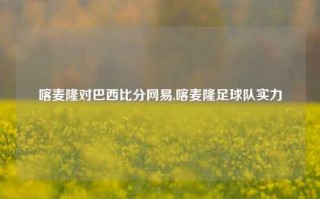 喀麦隆对巴西比分网易,喀麦隆足球队实力