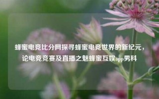 蜂蜜电竞比分网探寻蜂蜜电竞世界的新纪元，论电竞竞赛及直播之魅蜂蜜互娱app男科