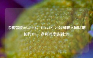 涂鸦智能(02391.HK，TUYA.US) ：公司收入同比增长约34%，净利润率达到25%