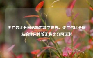 无广告比分网站畅游数字世界，无广告比分网站的使用体验无数比分网深潜