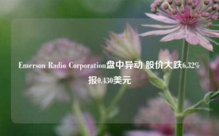 Emerson Radio Corporation盘中异动 股价大跌6.32%报0.430美元