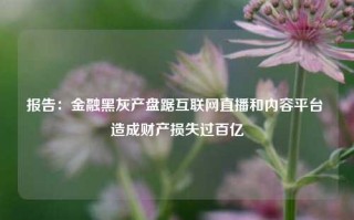 报告：金融黑灰产盘踞互联网直播和内容平台 造成财产损失过百亿