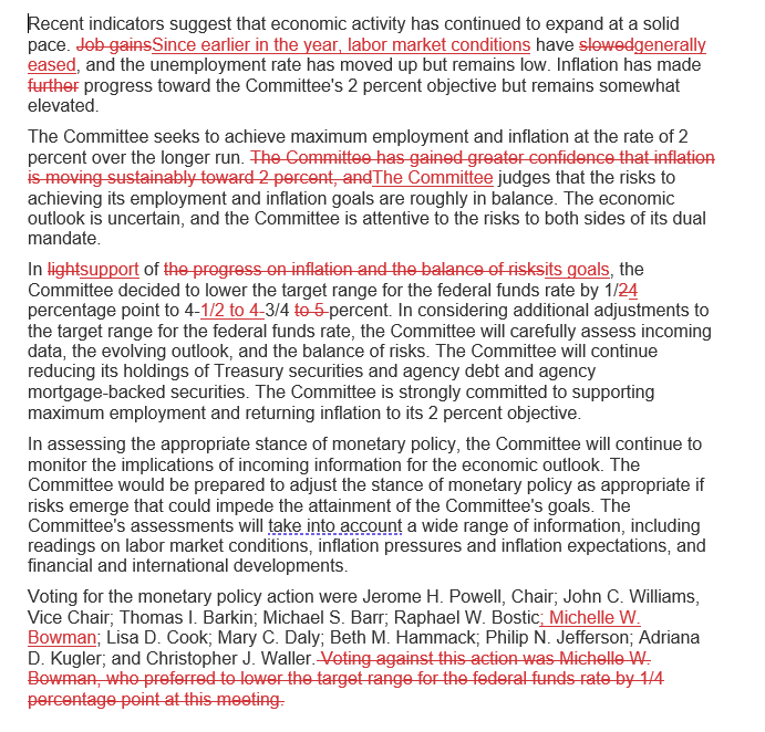 暗示不排除12月暂停？美联储如期降息25基点，但删除对通胀达标更有信心说辞-第1张图片-比分网