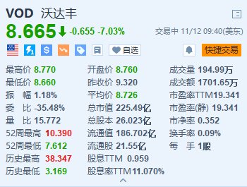 沃达丰跌超7% 上半年营收低于预期+中期股息同比减半-第1张图片-比分网