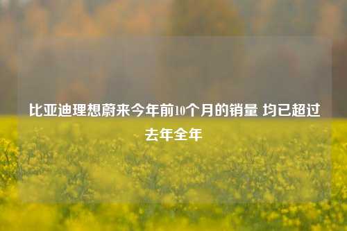 比亚迪理想蔚来今年前10个月的销量 均已超过去年全年-第1张图片-比分网