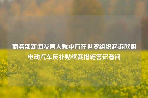 商务部新闻发言人就中方在世贸组织起诉欧盟电动汽车反补贴终裁措施答记者问-第1张图片-比分网