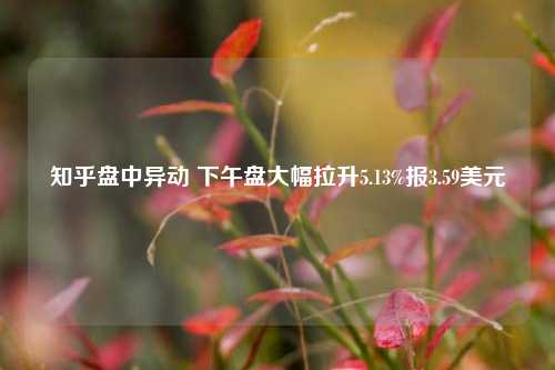 知乎盘中异动 下午盘大幅拉升5.13%报3.59美元-第1张图片-比分网