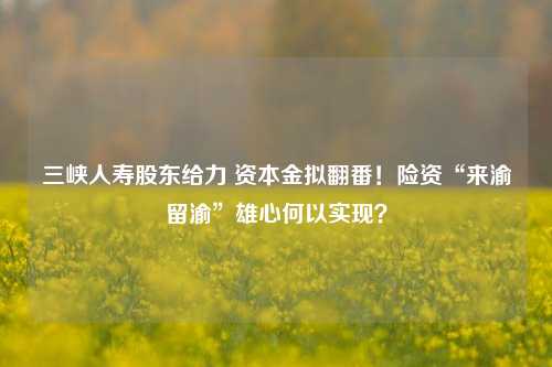 三峡人寿股东给力 资本金拟翻番！险资“来渝留渝”雄心何以实现？-第1张图片-比分网