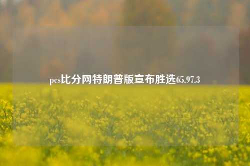 pcs比分网特朗普版宣布胜选65.97.3-第1张图片-比分网