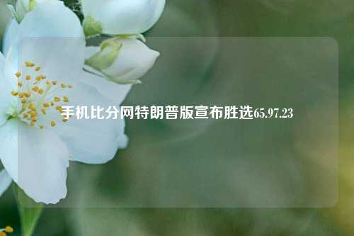 手机比分网特朗普版宣布胜选65.97.23-第1张图片-比分网