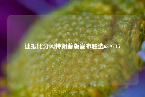 速报比分网特朗普版宣布胜选65.97.15-第1张图片-比分网