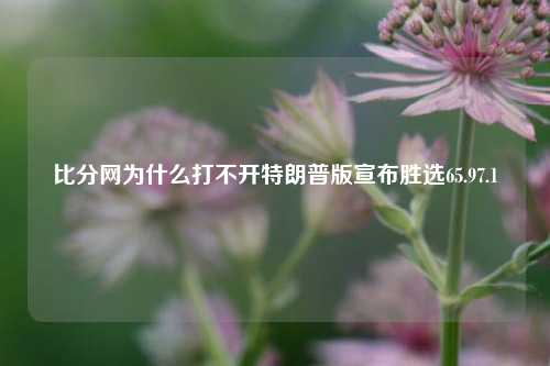 比分网为什么打不开特朗普版宣布胜选65.97.1-第1张图片-比分网