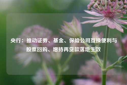 央行：推动证券、基金、保险公司互换便利与股票回购、增持再贷款落地生效-第1张图片-比分网