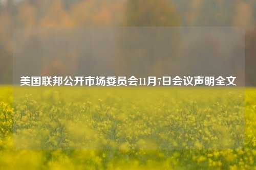 美国联邦公开市场委员会11月7日会议声明全文-第1张图片-比分网