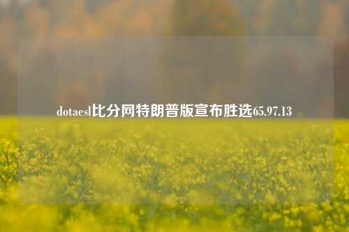 dotaesl比分网特朗普版宣布胜选65.97.13-第1张图片-比分网