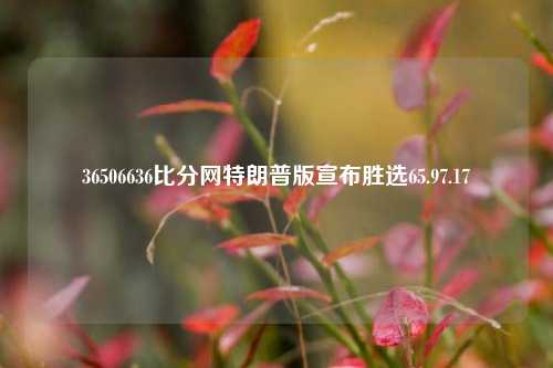 36506636比分网特朗普版宣布胜选65.97.17-第1张图片-比分网