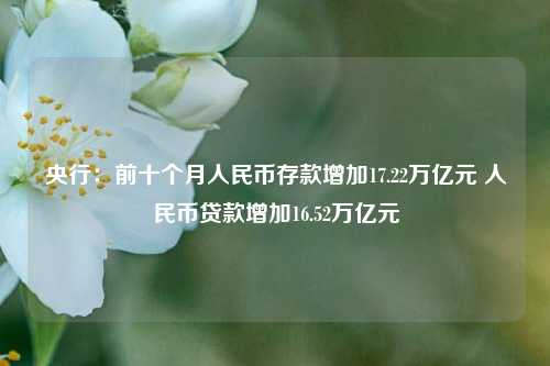 央行：前十个月人民币存款增加17.22万亿元 人民币贷款增加16.52万亿元-第1张图片-比分网