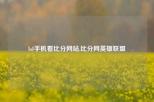 lol手机看比分网站,比分网英雄联盟-第1张图片-比分网