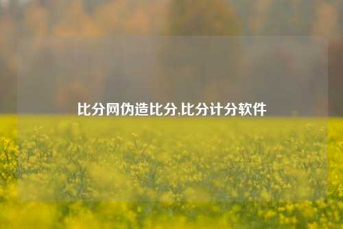 比分网伪造比分,比分计分软件-第1张图片-比分网