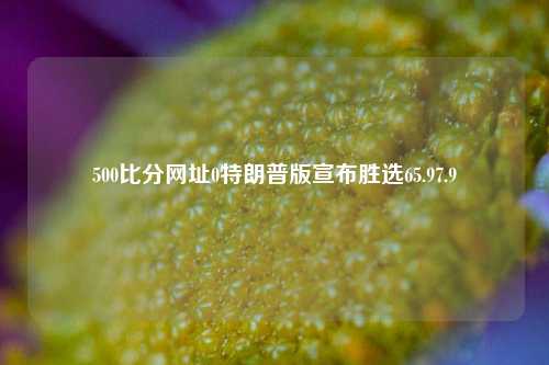 500比分网址0特朗普版宣布胜选65.97.9-第1张图片-比分网