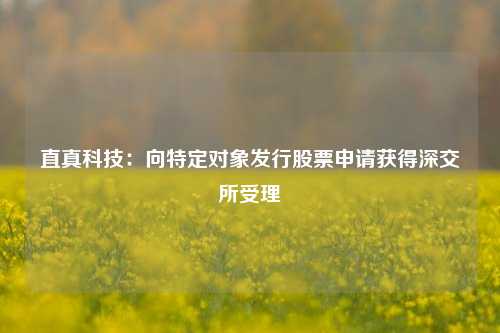 直真科技：向特定对象发行股票申请获得深交所受理-第1张图片-比分网