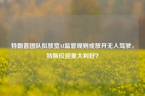 特朗普团队拟放宽AI监管规则或放开无人驾驶，特斯拉迎重大利好？-第1张图片-比分网