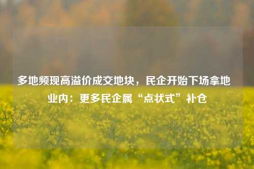 多地频现高溢价成交地块，民企开始下场拿地  业内：更多民企属“点状式”补仓-第1张图片-比分网