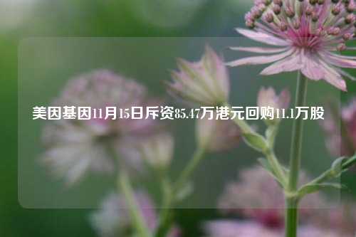 美因基因11月15日斥资85.47万港元回购11.1万股-第1张图片-比分网