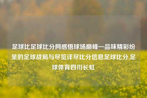 足球比足球比分网感悟球场巅峰—品味精彩纷呈的足球战局与尽览详尽比分信息足球比分,足球体育四川长虹-第1张图片-比分网