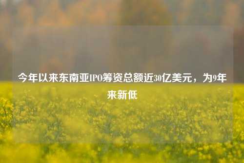 今年以来东南亚IPO筹资总额近30亿美元，为9年来新低-第1张图片-比分网