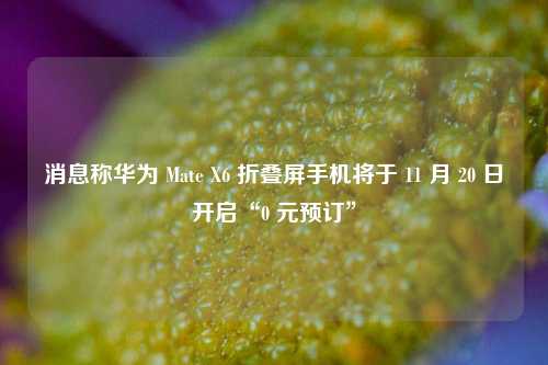 消息称华为 Mate X6 折叠屏手机将于 11 月 20 日开启“0 元预订”-第1张图片-比分网