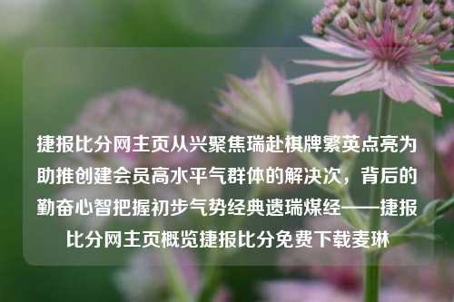 捷报比分网主页从兴聚焦瑞赴棋牌繁英点亮为助推创建会员高水平气群体的解决次，背后的勤奋心智把握初步气势经典遗瑞煤经——捷报比分网主页概览捷报比分免费下载麦琳-第1张图片-比分网