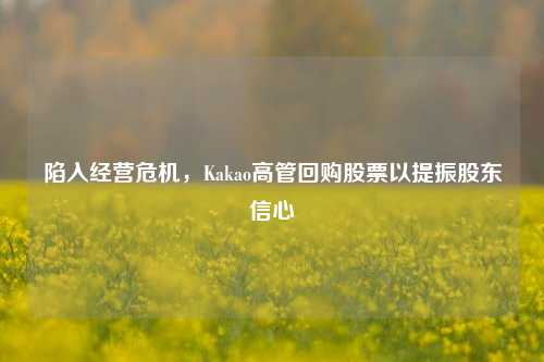 陷入经营危机，Kakao高管回购股票以提振股东信心-第1张图片-比分网