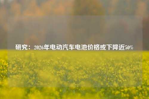 研究：2026年电动汽车电池价格或下降近50%-第1张图片-比分网