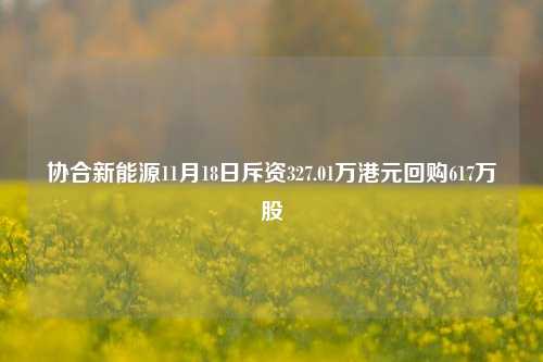 协合新能源11月18日斥资327.01万港元回购617万股-第1张图片-比分网