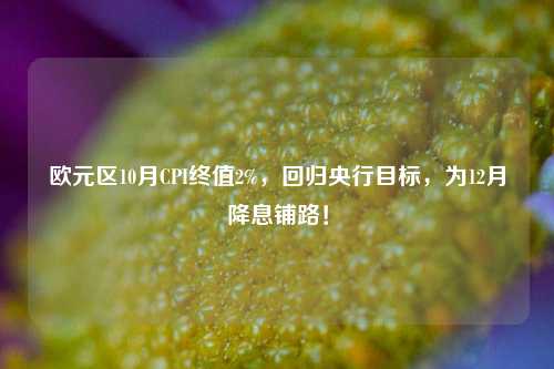 欧元区10月CPI终值2%，回归央行目标，为12月降息铺路！-第1张图片-比分网