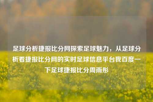 足球分析捷报比分网探索足球魅力，从足球分析看捷报比分网的实时足球信息平台我百度一下足球捷报比分周雨彤-第1张图片-比分网