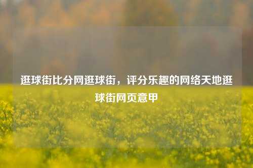 逛球街比分网逛球街，评分乐趣的网络天地逛球街网页意甲-第1张图片-比分网