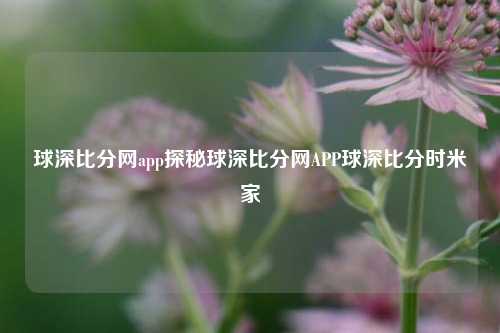 球深比分网app探秘球深比分网APP球深比分时米家-第1张图片-比分网