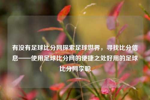 有没有足球比分网探索足球世界，寻找比分信息——使用足球比分网的便捷之处好用的足球比分网李聪-第1张图片-比分网